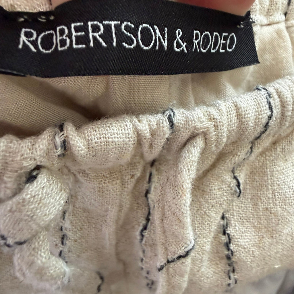 Robertson & Rodeo Striped Linen-Blend Shorts Size Medium