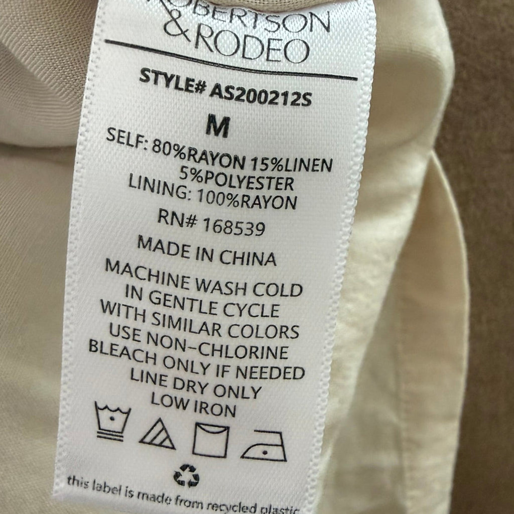 Robertson & Rodeo Striped Linen-Blend Shorts Size Medium