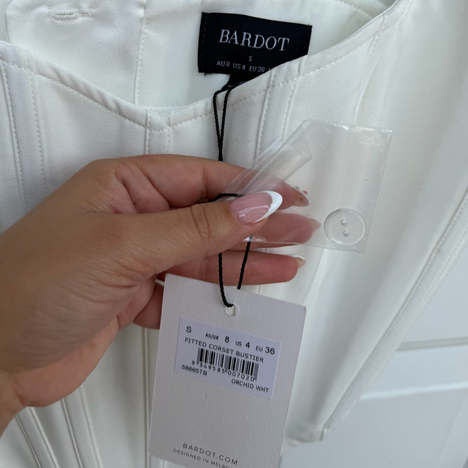 Bardot White Fitted Corset Bustier Top NWT Size 4 | Designer Women's Top