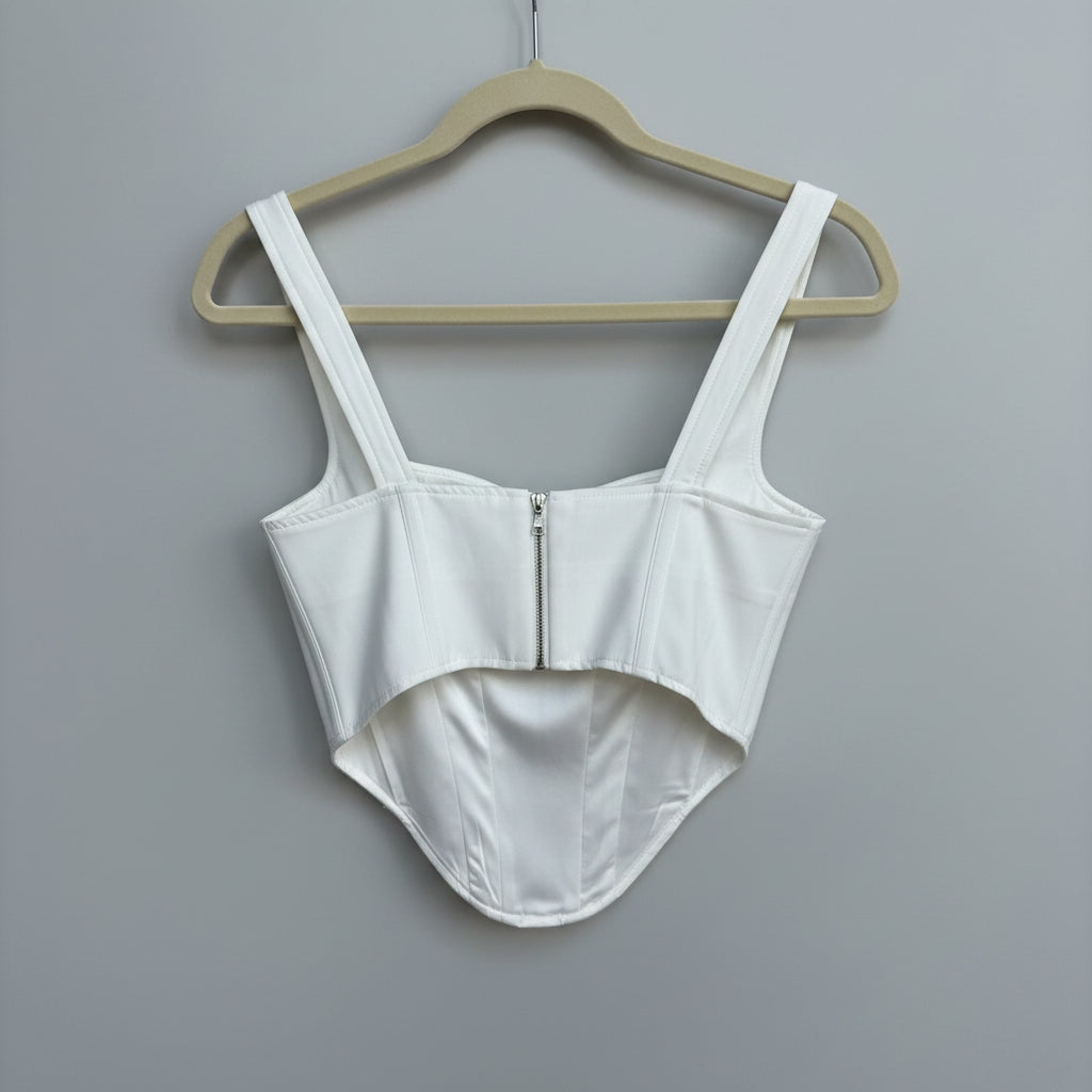 Bardot White Fitted Corset Bustier Top NWT Size 4 | Designer Women's Top