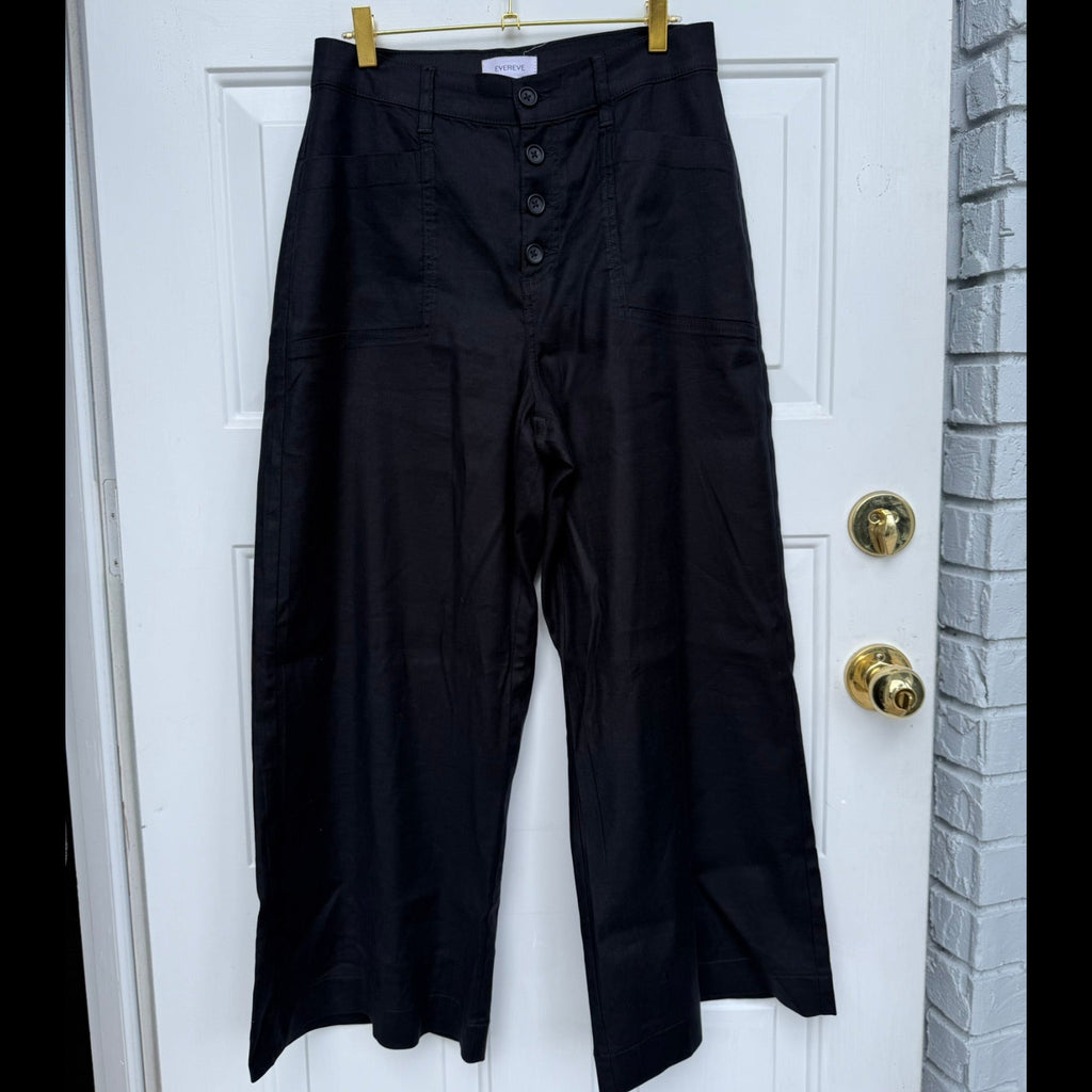 Evereve High Rise Wide-Leg Cropped Pants Size 29