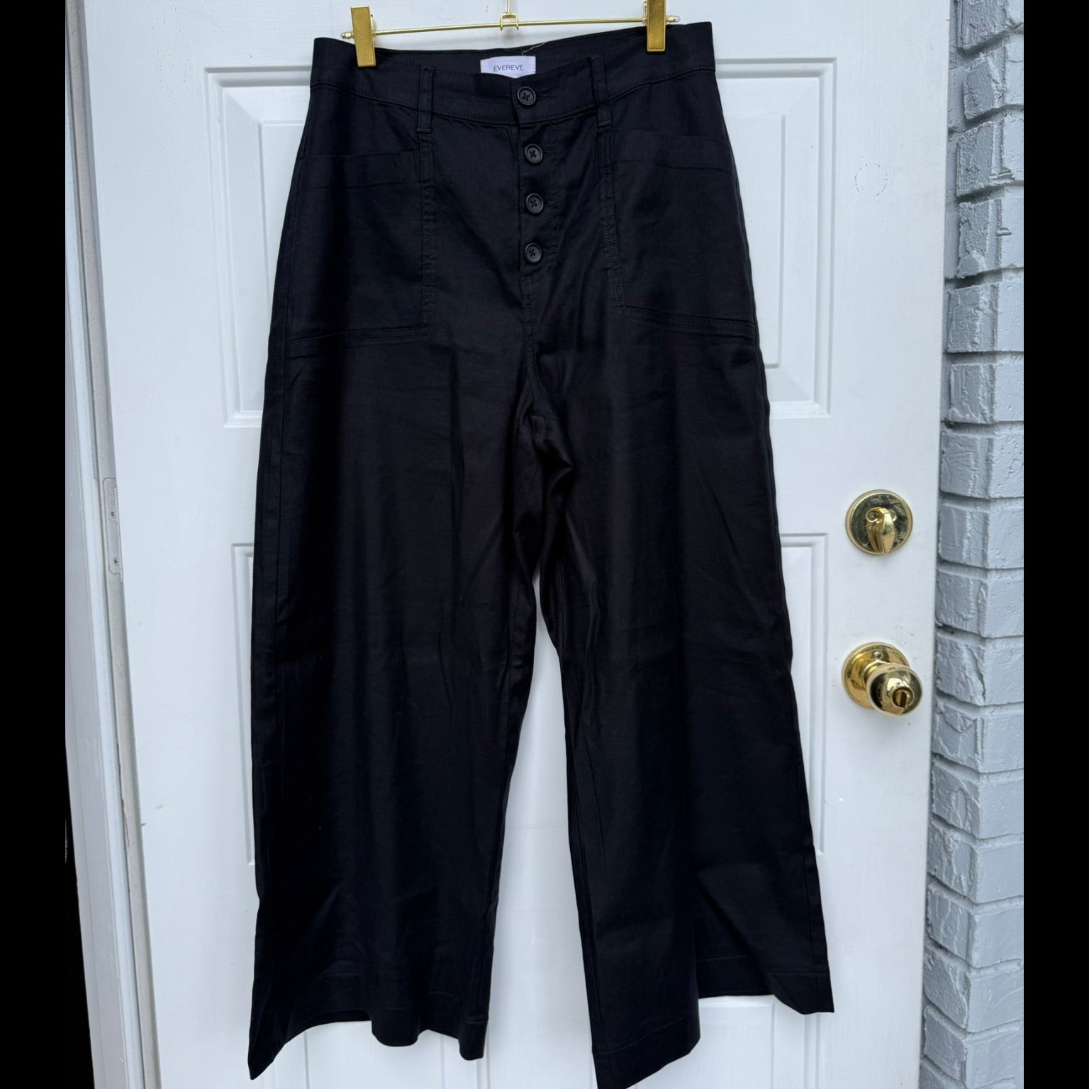 Evereve High Rise Wide-Leg Cropped Pants Size 29