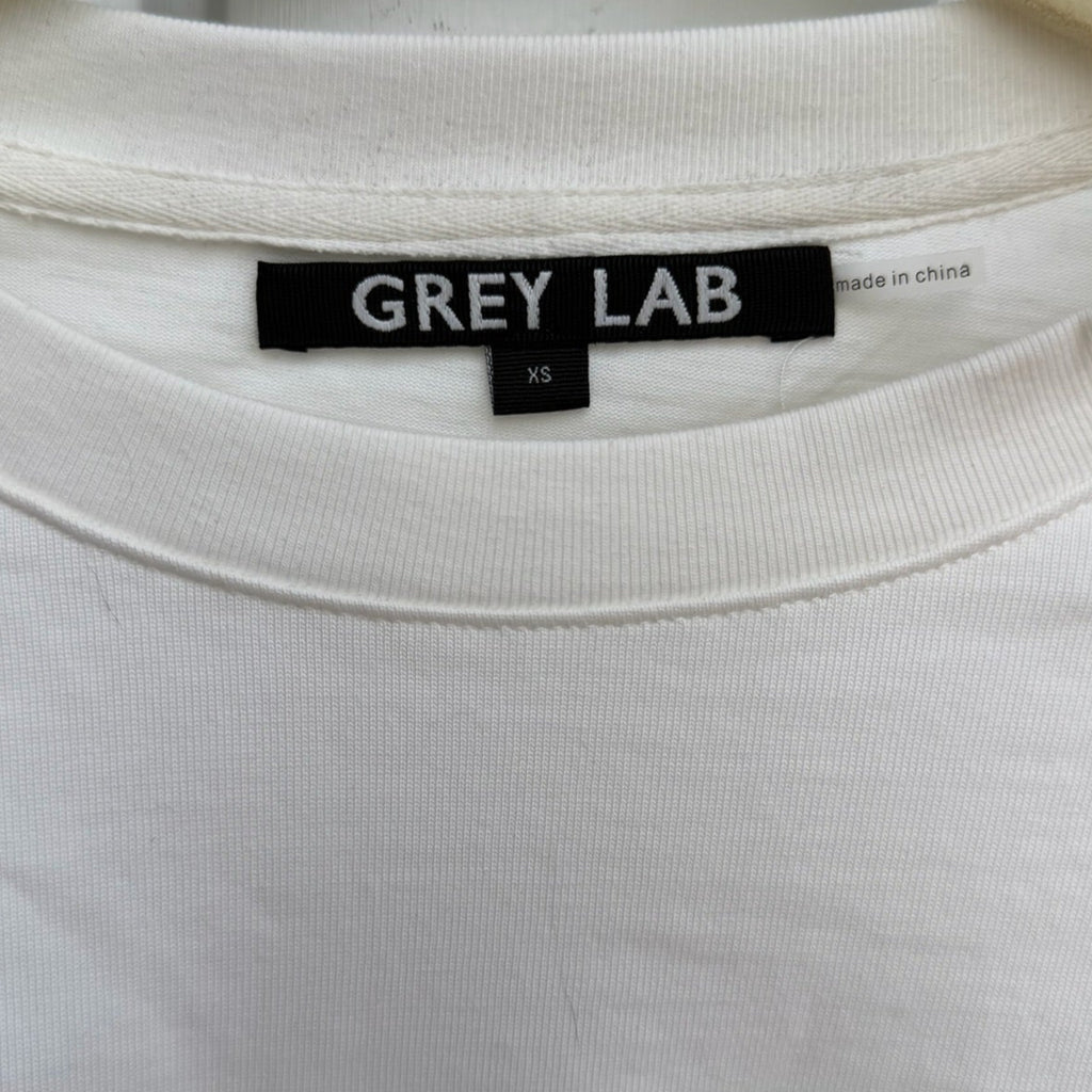 Grey Lab White Shoulder Pad Top Size XS | Structured Cotton Tee