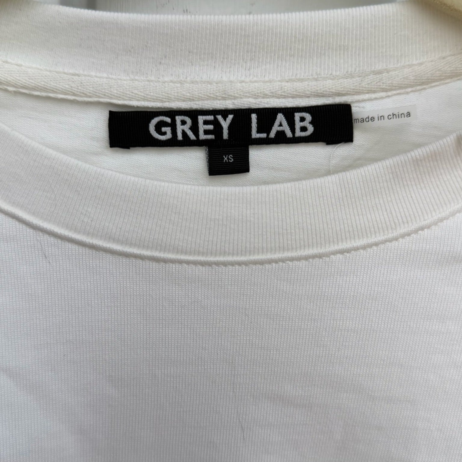 Grey Lab White Shoulder Pad Top Size XS | Structured Cotton Tee