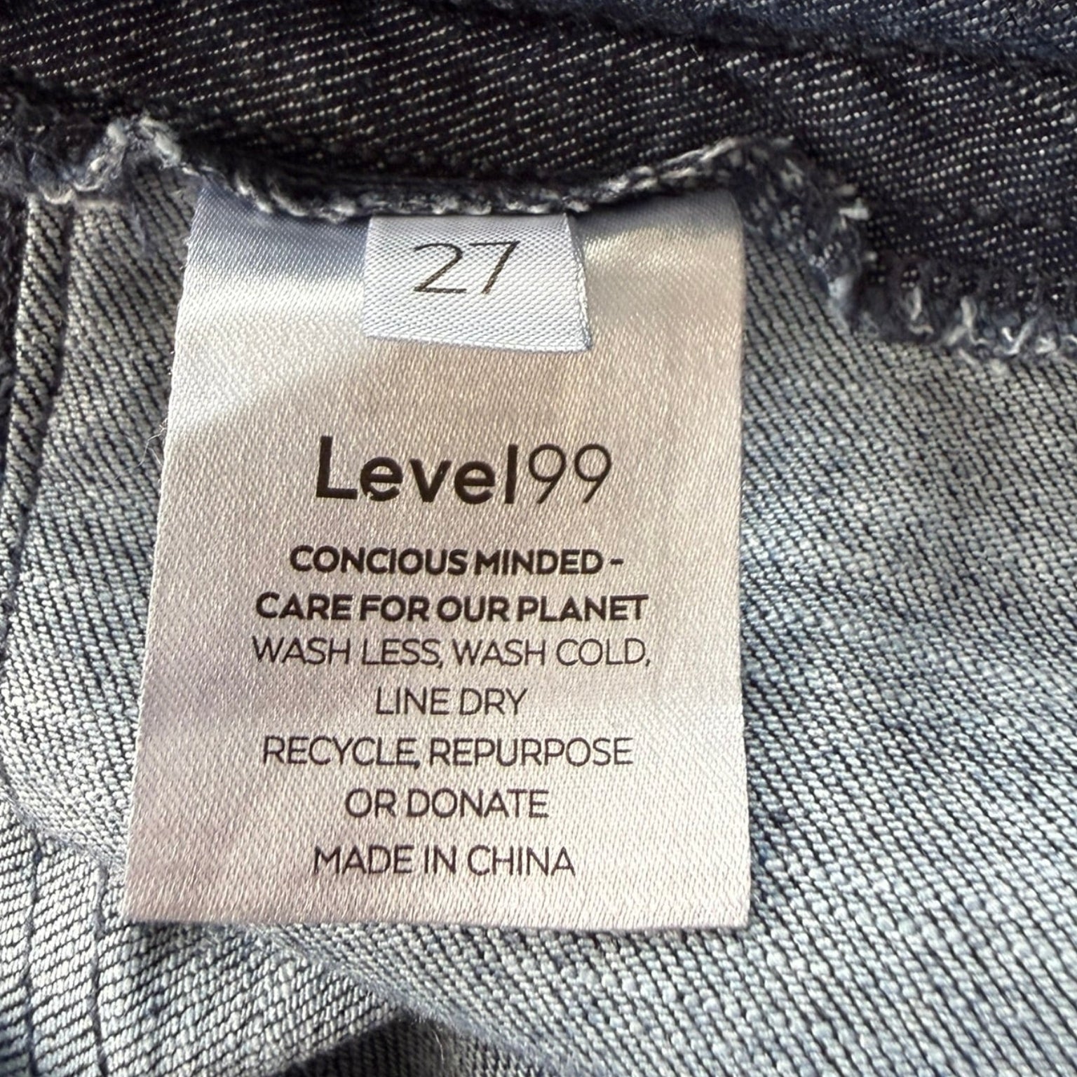 Level 99 Drawstring Wide-Leg Jeans Size 27