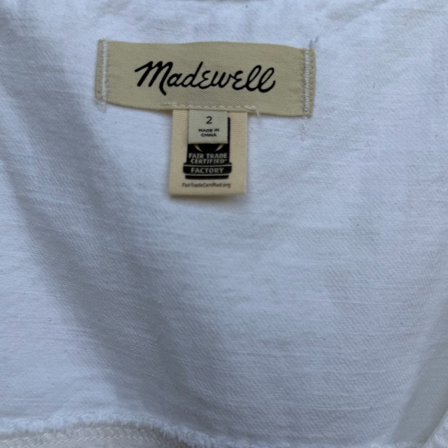 Madewell White Denim Button-Down Vest Size 2 | Sleeveless Cotton Top