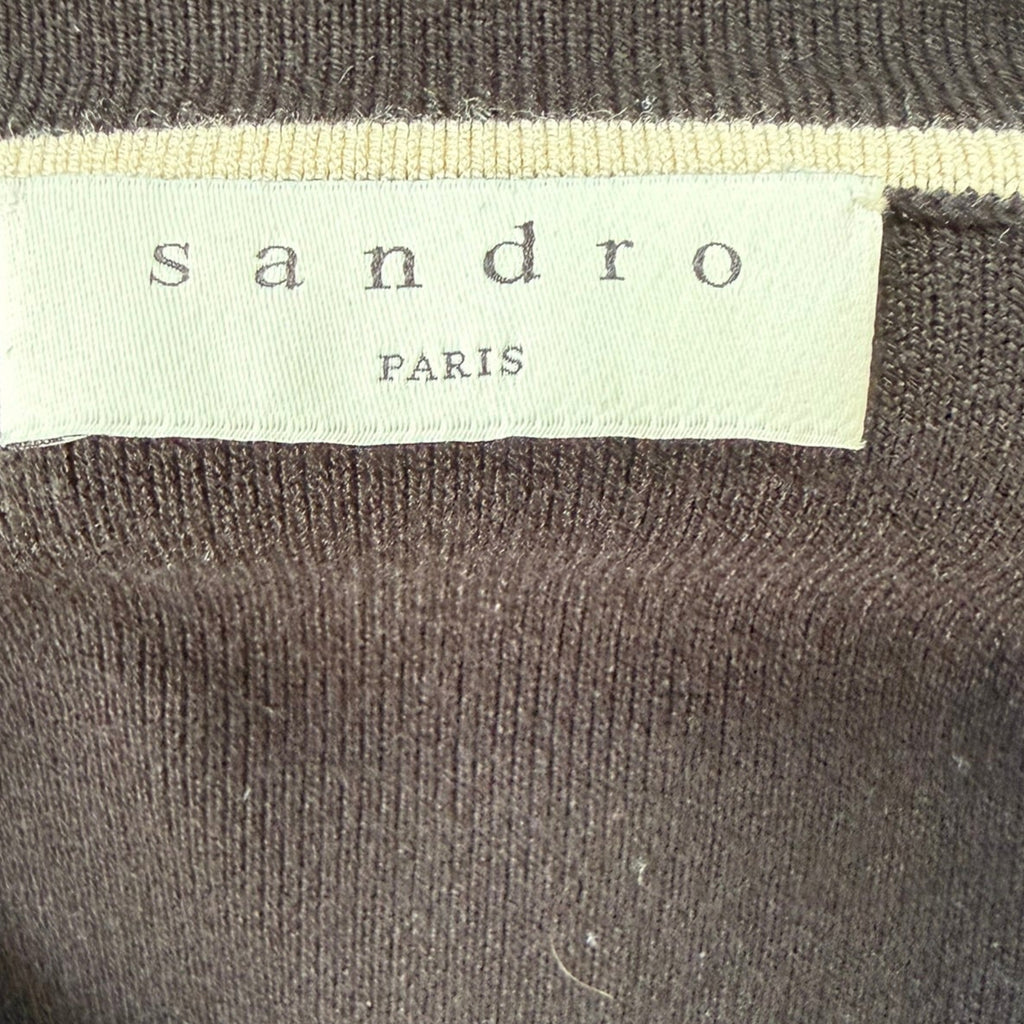 Sandro Paris Contrast Trim Cardigan Size Medium