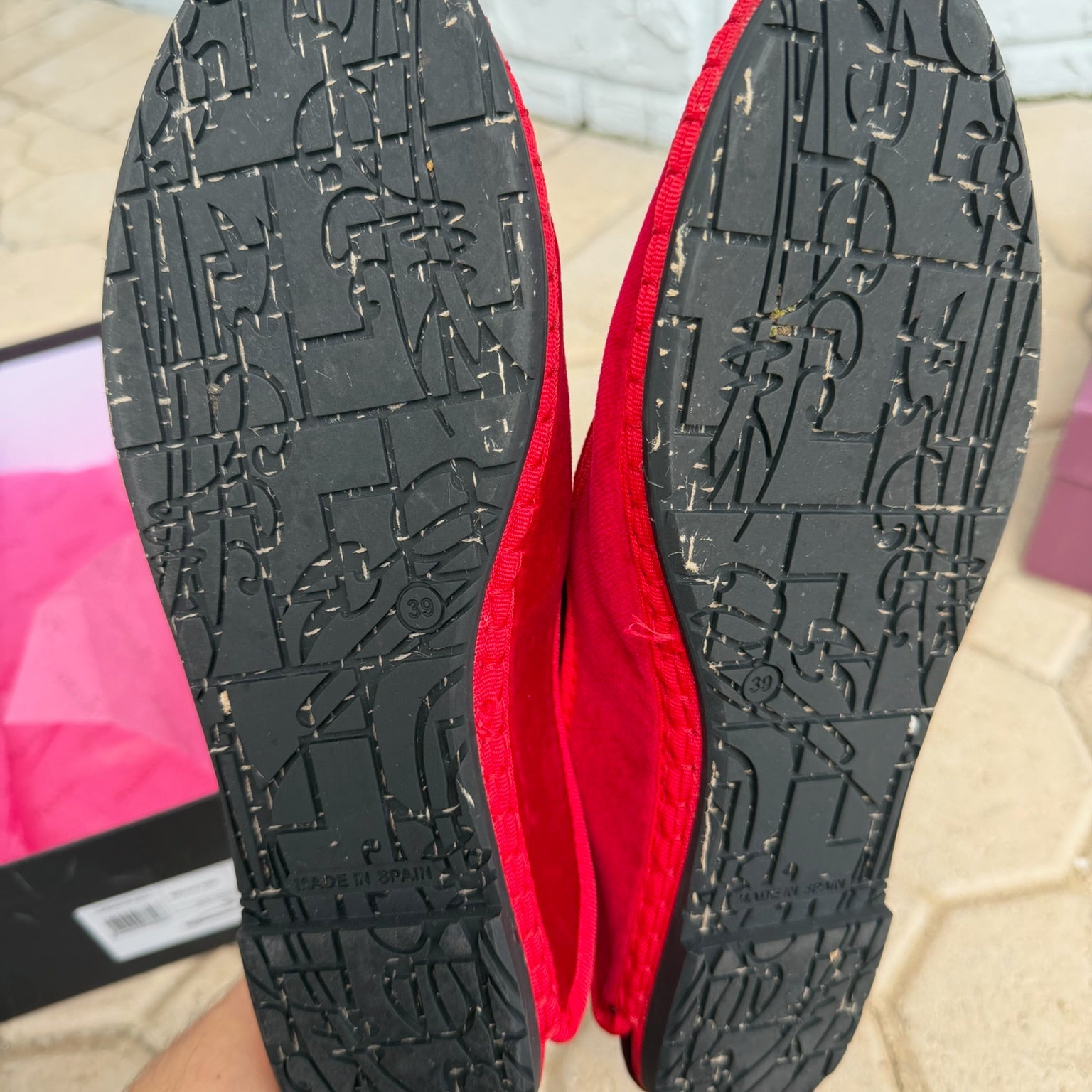 Flabelus Bruna Red Velvet Slippers Size 39 | Women's Mary Jane Flats