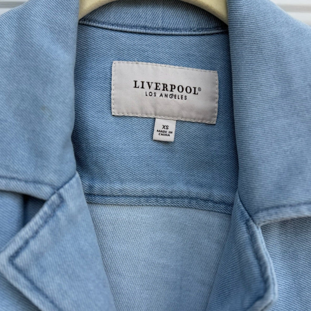 Liverpool Los Angeles Puff Sleeve Denim Jacket Size XS | Light Wash Cropped Jacket