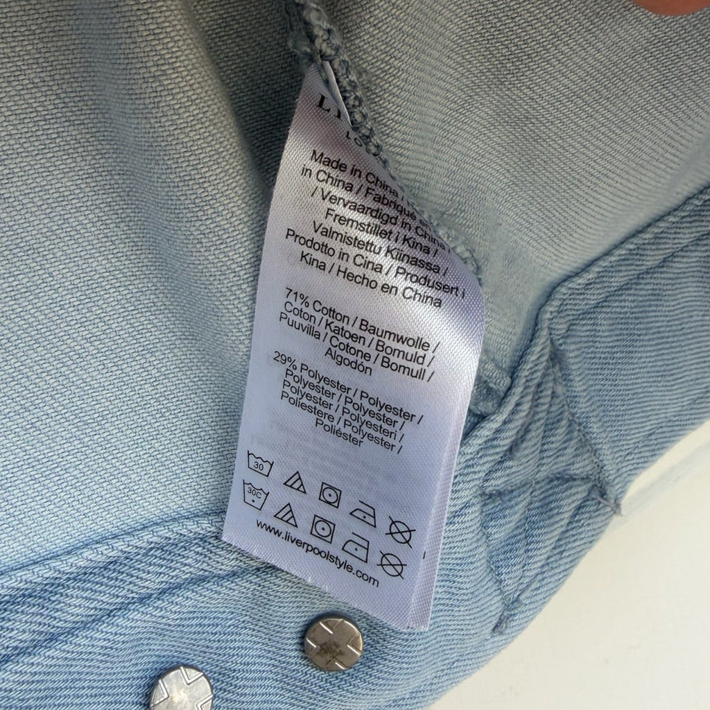 Liverpool Los Angeles Puff Sleeve Denim Jacket Size XS | Light Wash Cropped Jacket