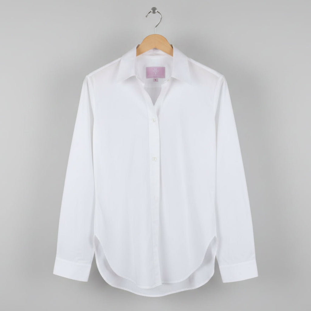 Michelle Farmer White Cotton Button-Down Shirt Size XS | Classic Tailored Blouse