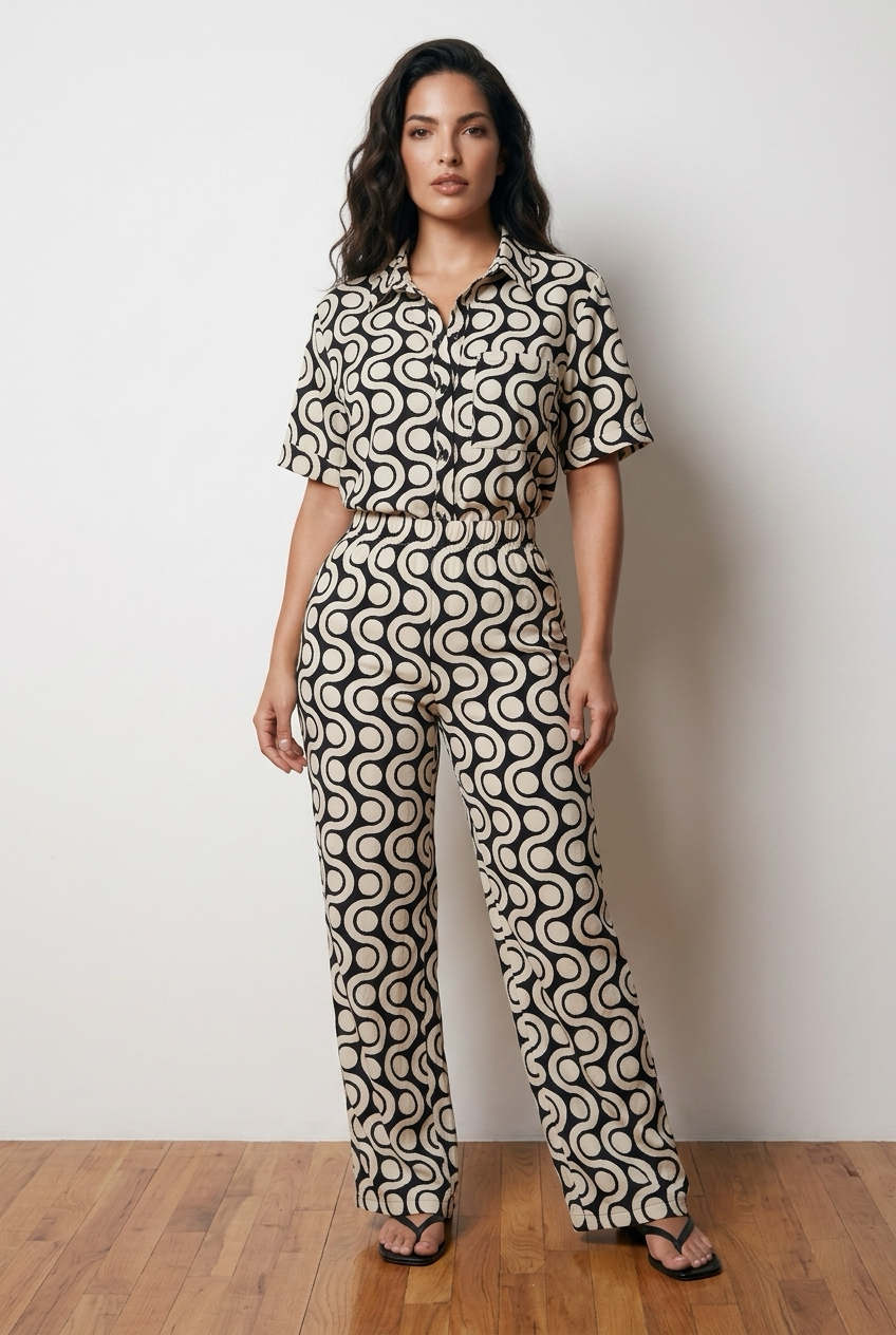 Zara Graphic Print Coordinated Set Size Small