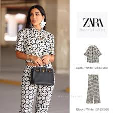 Zara Graphic Print Coordinated Set Size Small