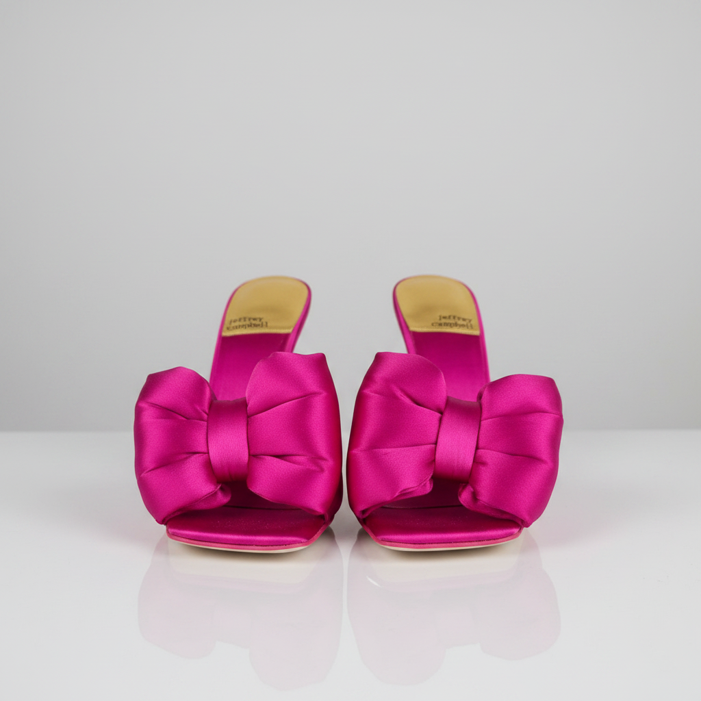 Jeffrey Campbell Hot Pink Bow Heeled Mules Size 7.5