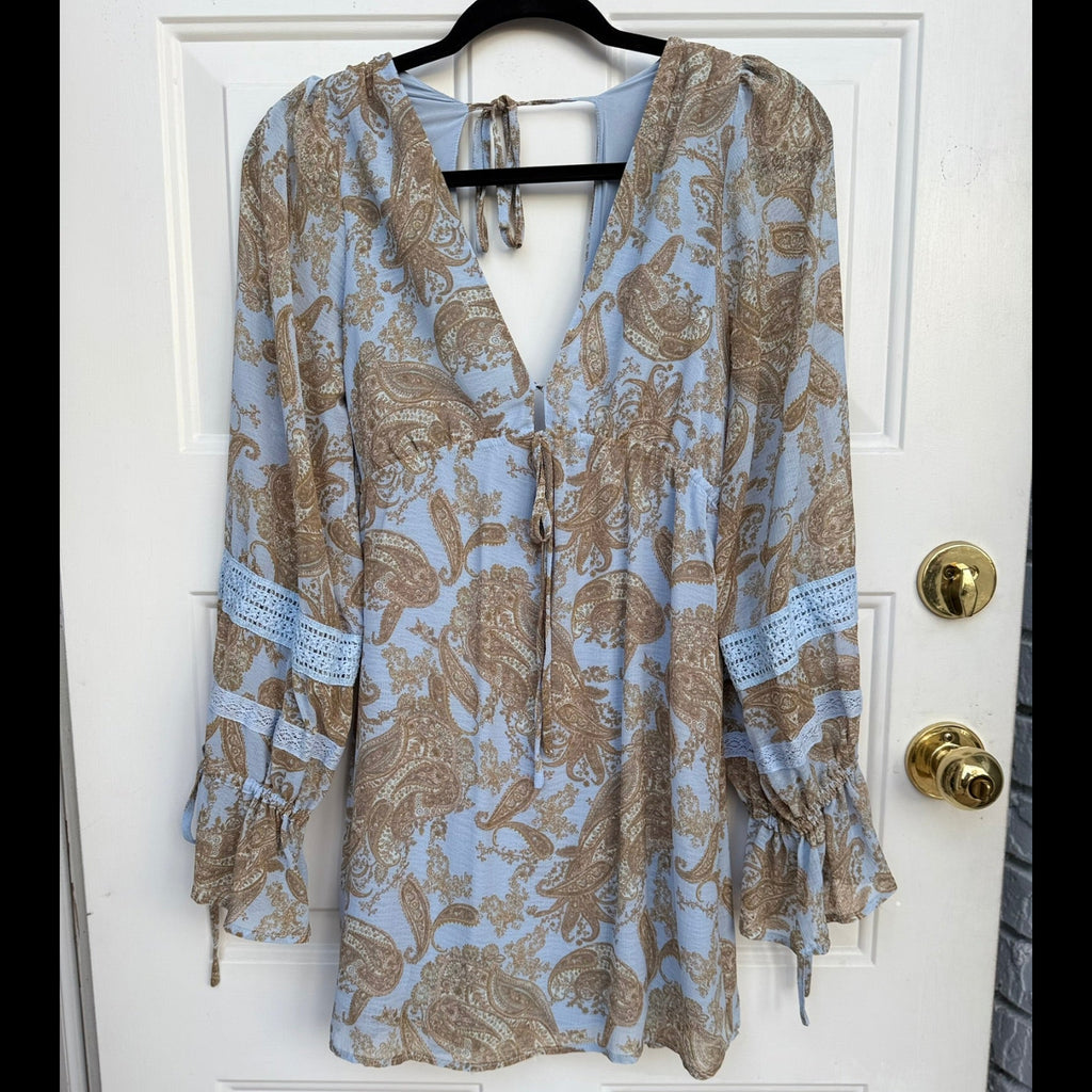 Urban Outfitter Paisley Lace-Trim Dress Size Small