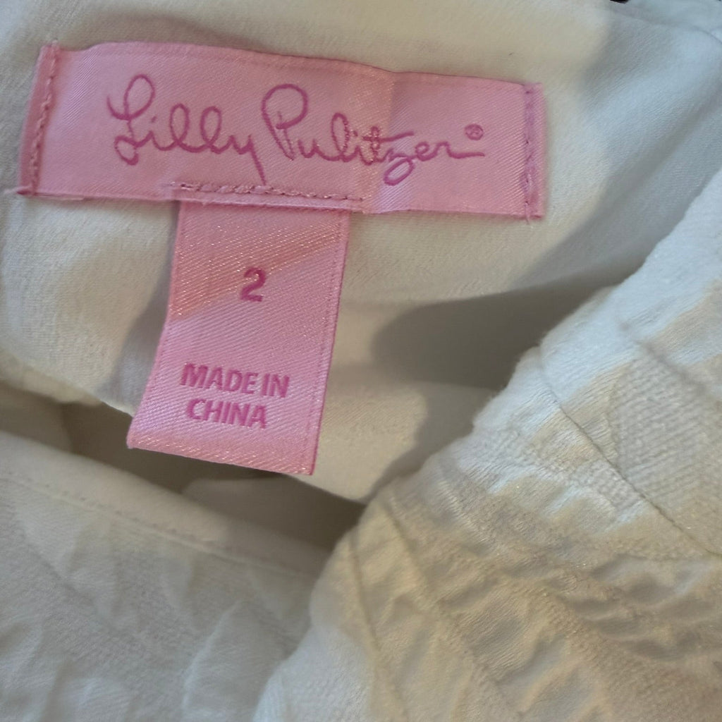 Lilly Pulitzer White Textured Shift Dress Size 2
