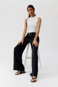Pistola Jayden Black Tencel Wide-Leg Pants Size 26