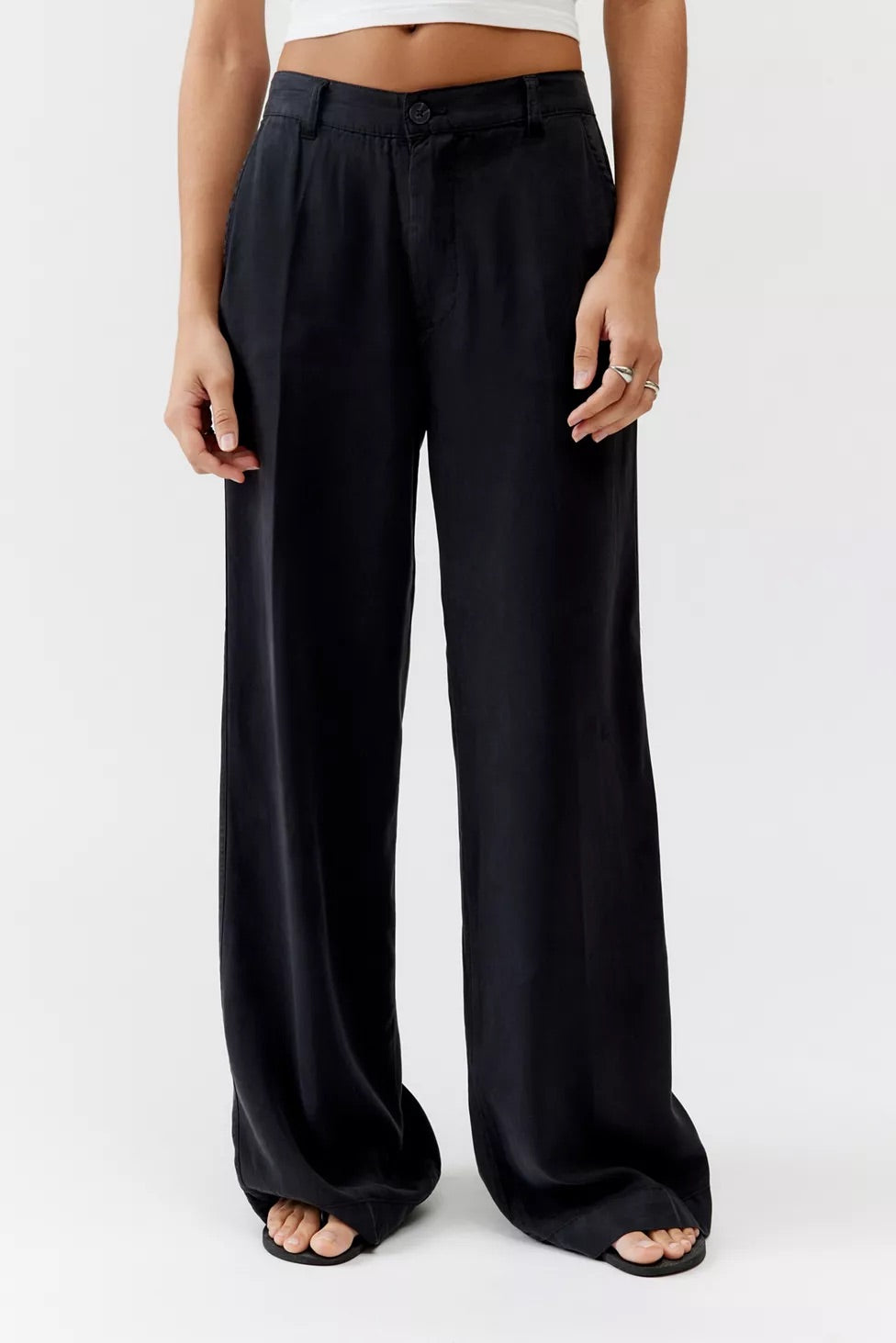 Pistola Jayden Black Tencel Wide-Leg Pants Size 26
