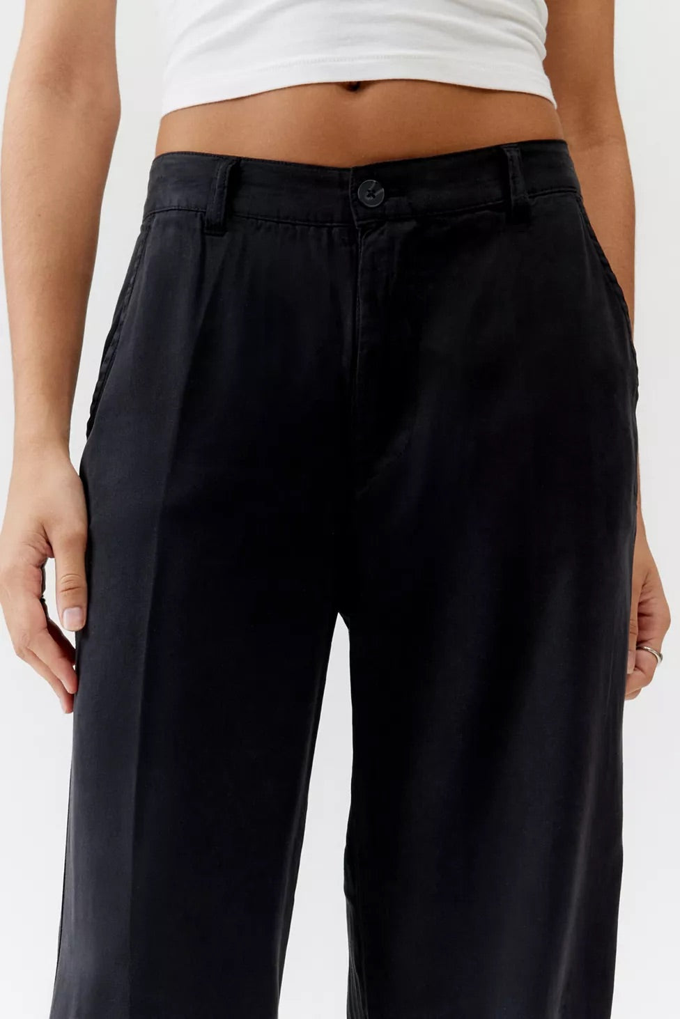 Pistola Jayden Black Tencel Wide-Leg Pants Size 26