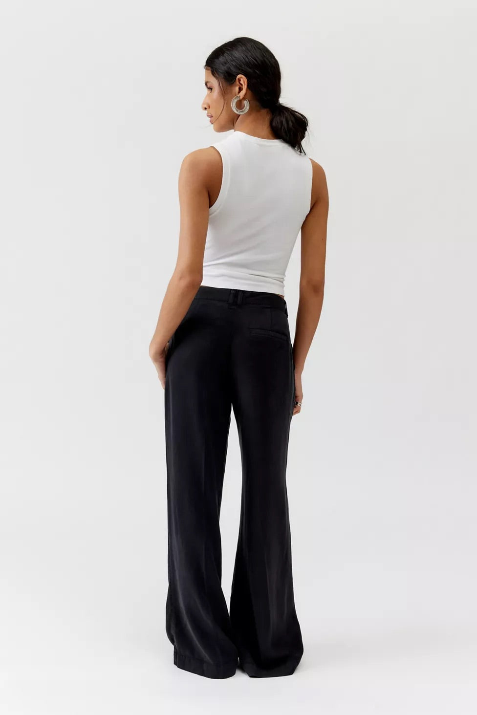 Pistola Jayden Black Tencel Wide-Leg Pants Size 26