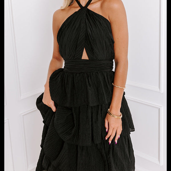 Mable Ruso Tiered Midi Dress Size S