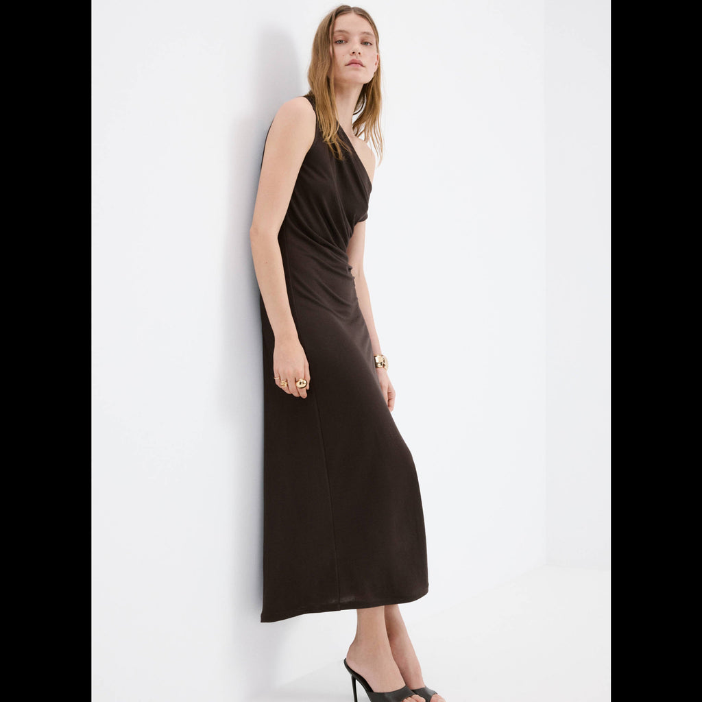 MNG (Mango) Sleeveless Ruched Midi Dress Size 4