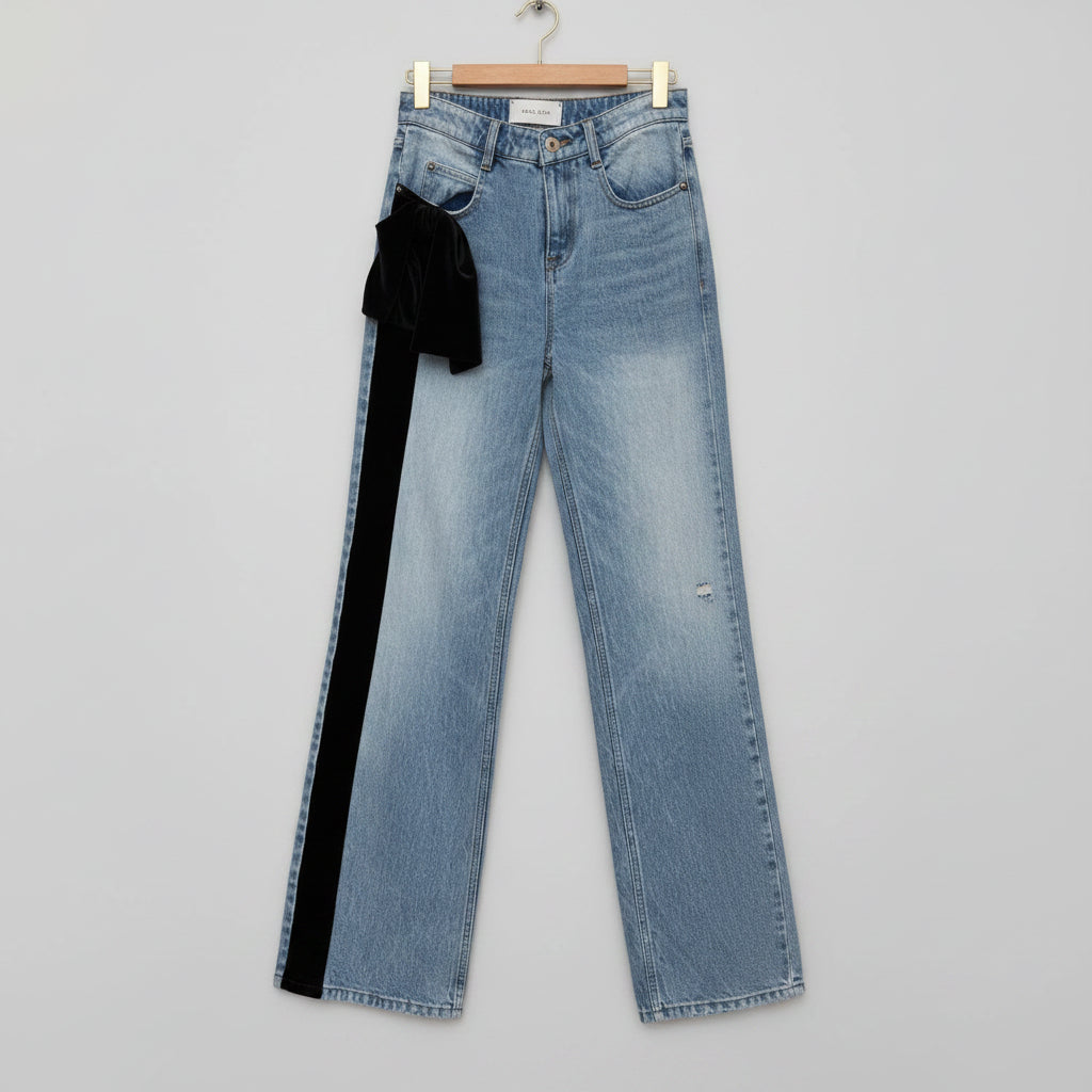 Hellessy High-Waist Velvet Stripe Jeans Size 2 | Women's Designer Denim