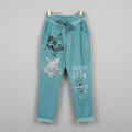 GIGI Moda Embellished Turquoise Joggers One Size | Women's Rhinestone Lounge Pants