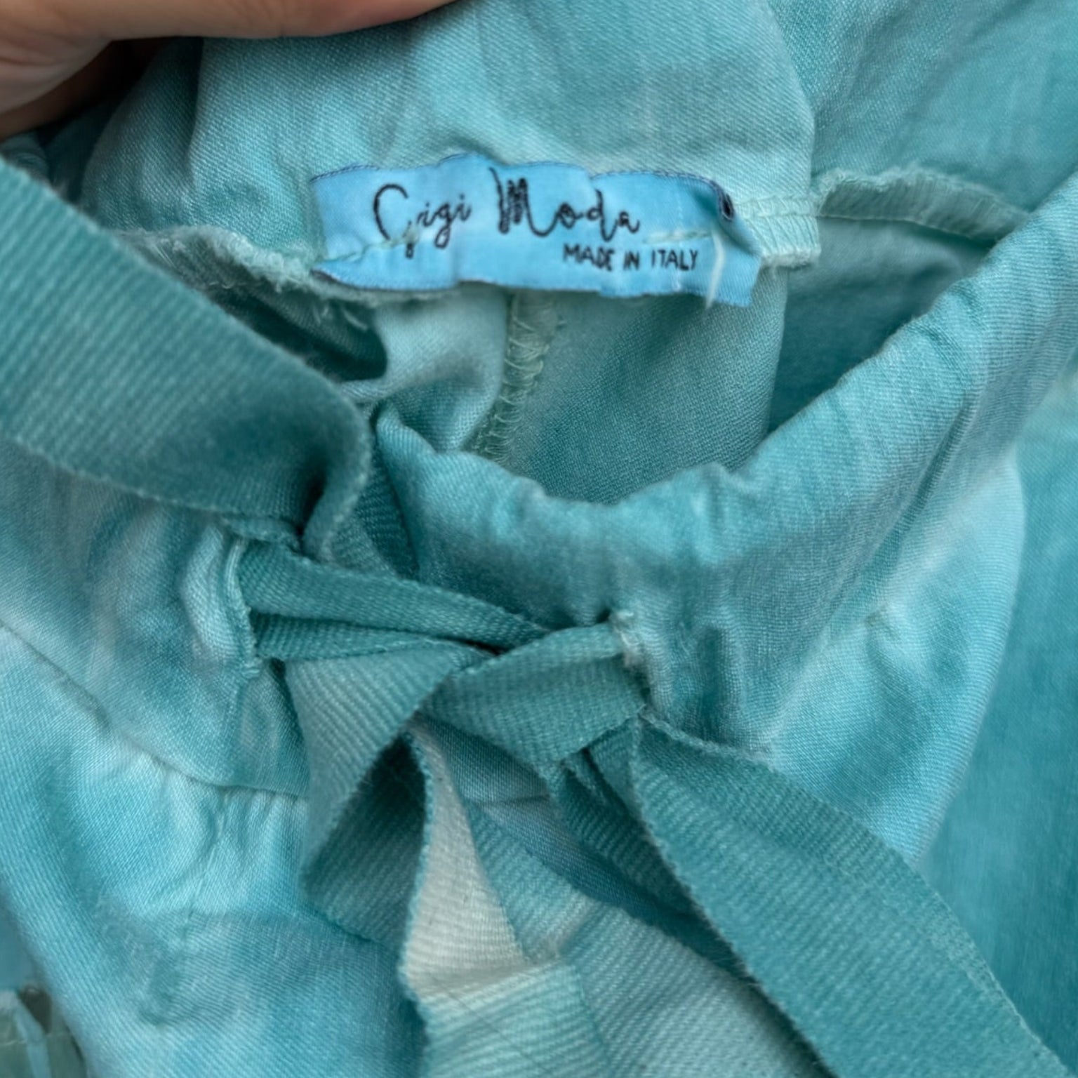 GIGI Moda Embellished Turquoise Joggers One Size | Women's Rhinestone Lounge Pants