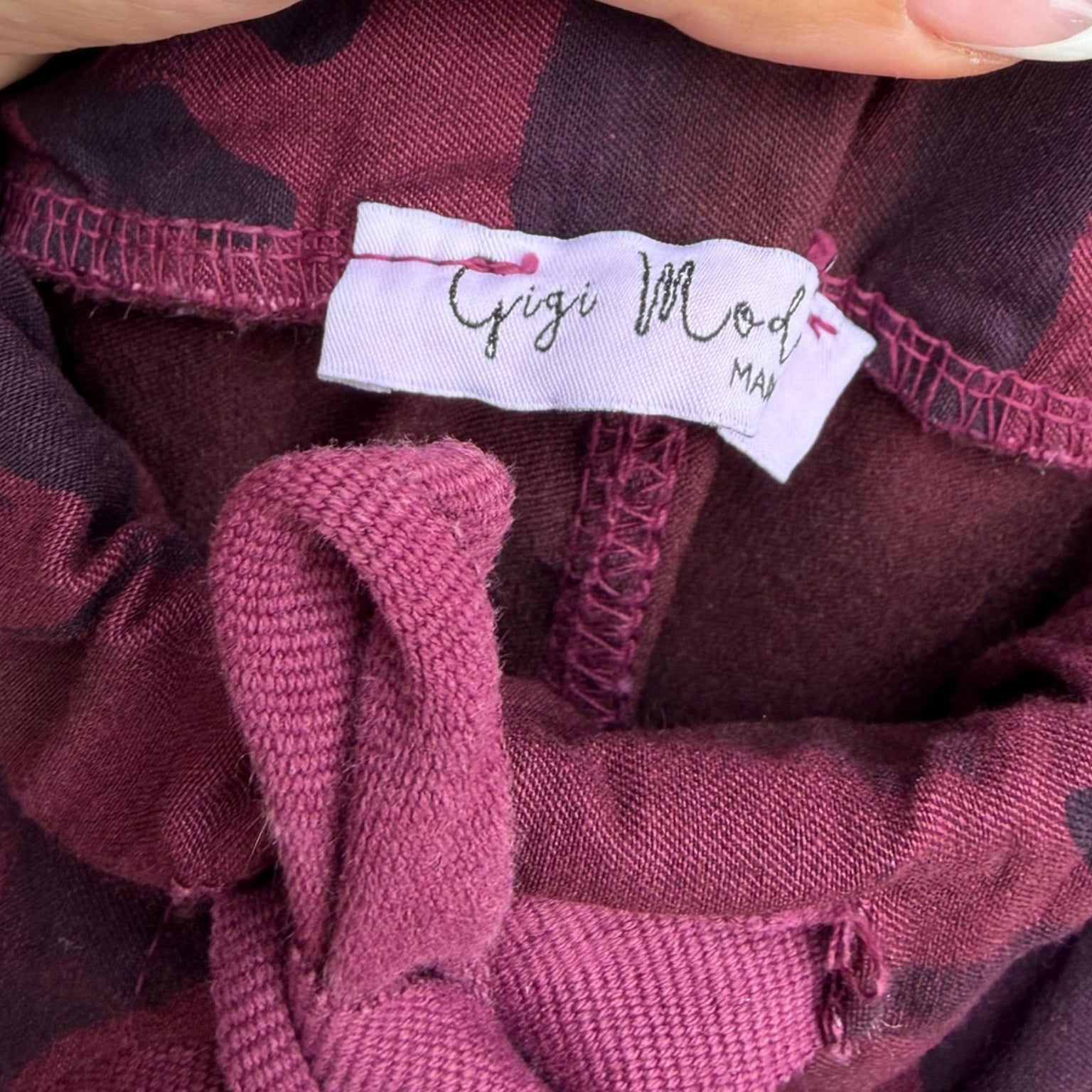 Gigi Moda Floral Burgundy Print Joggers One Size | Made in Italy Women's Lounge Pants