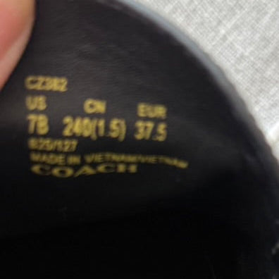 Coach Black Leather Lug Sole Loafers Size 7