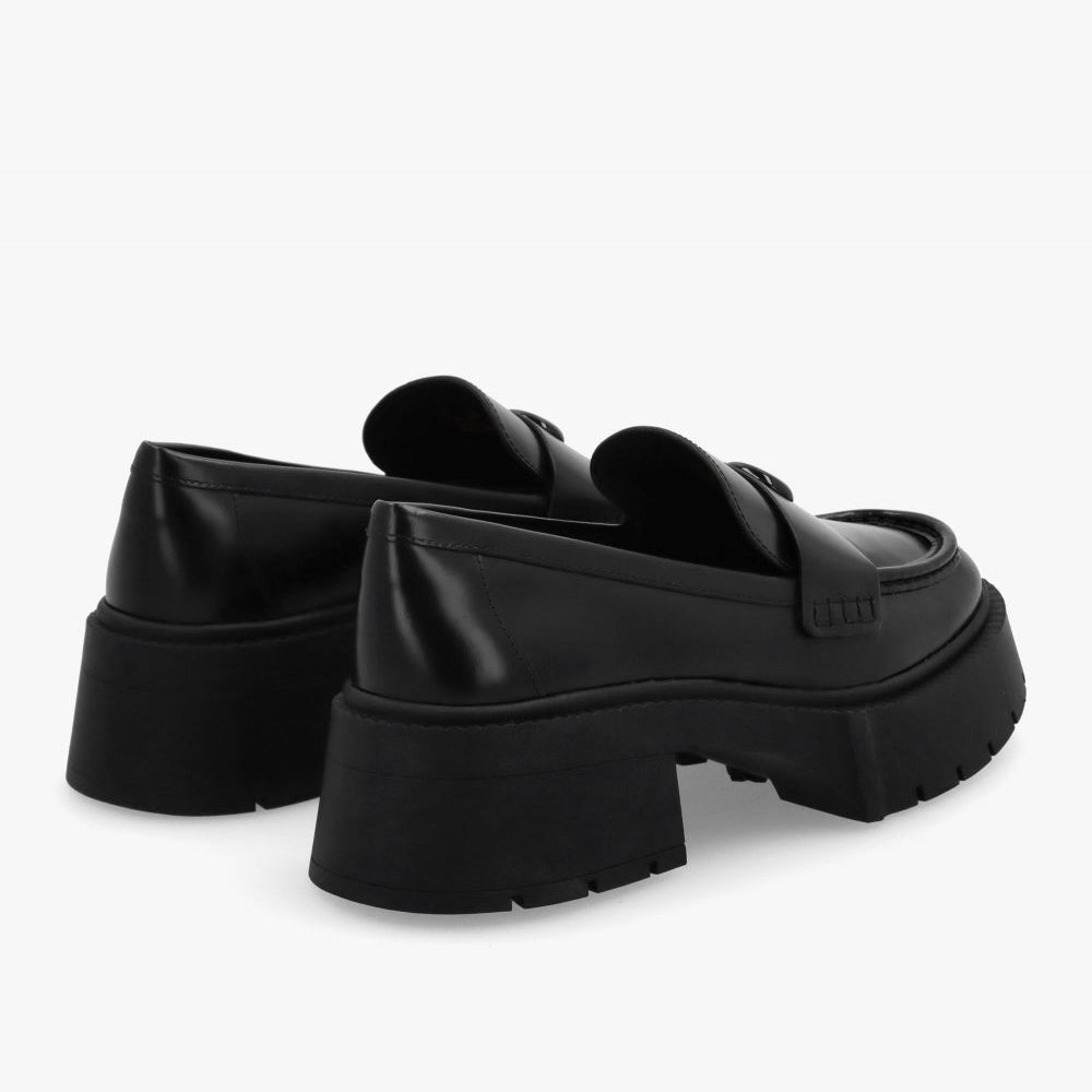 Coach Black Leather Lug Sole Loafers Size 7
