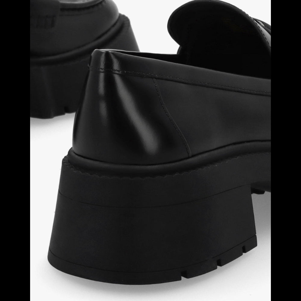 Coach Black Leather Lug Sole Loafers Size 7
