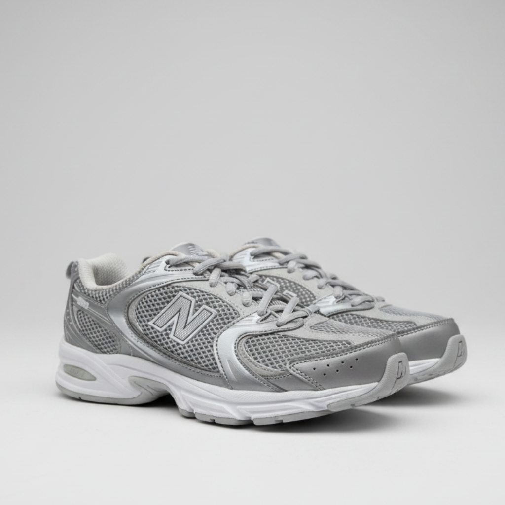 New Balance 530 Silver Metallic Sneakers Size 8 | Women's Retro Running Shoes