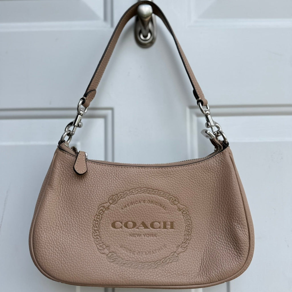Coach Teri Pebbled Leather Shoulder Bag