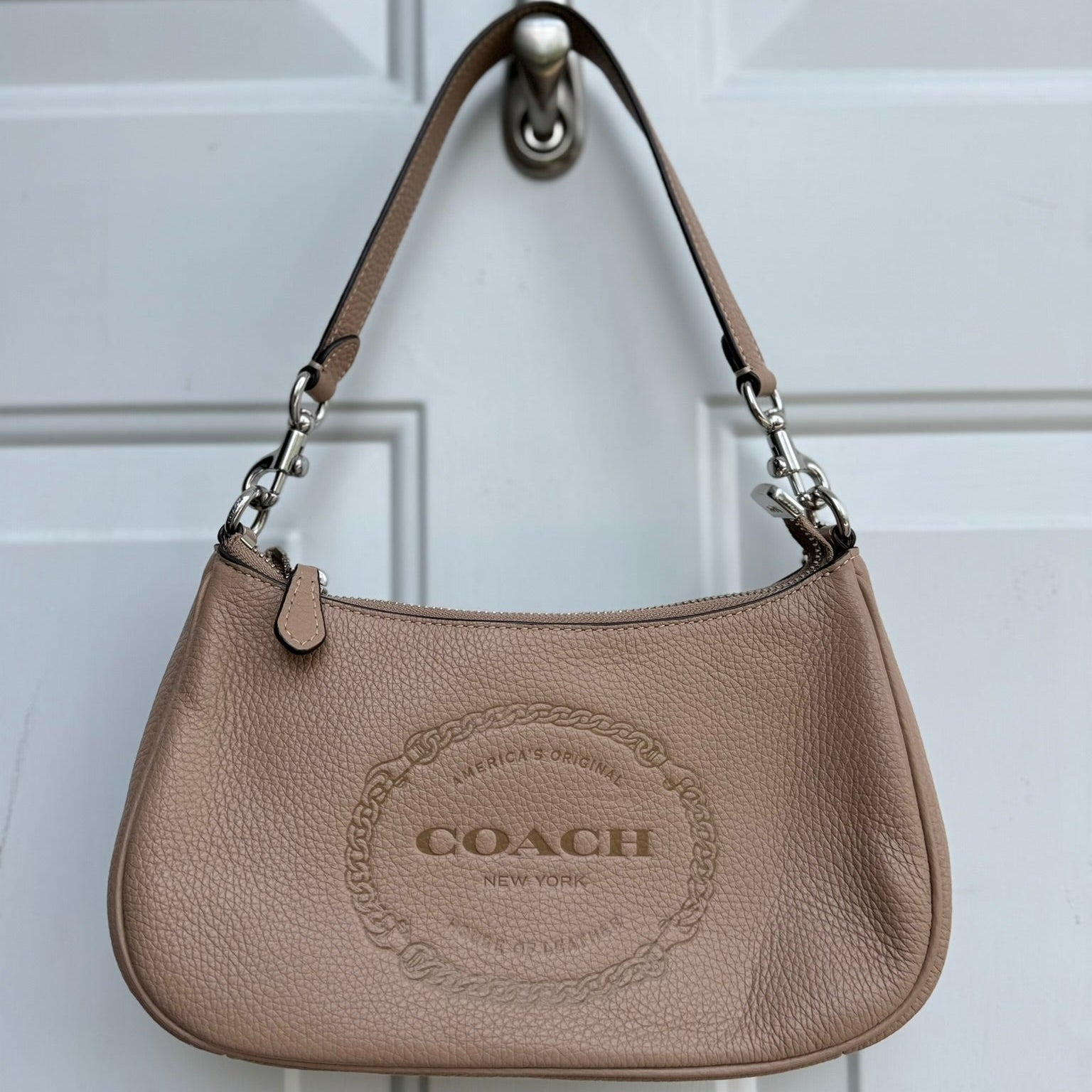 Coach Teri Pebbled Leather Shoulder Bag