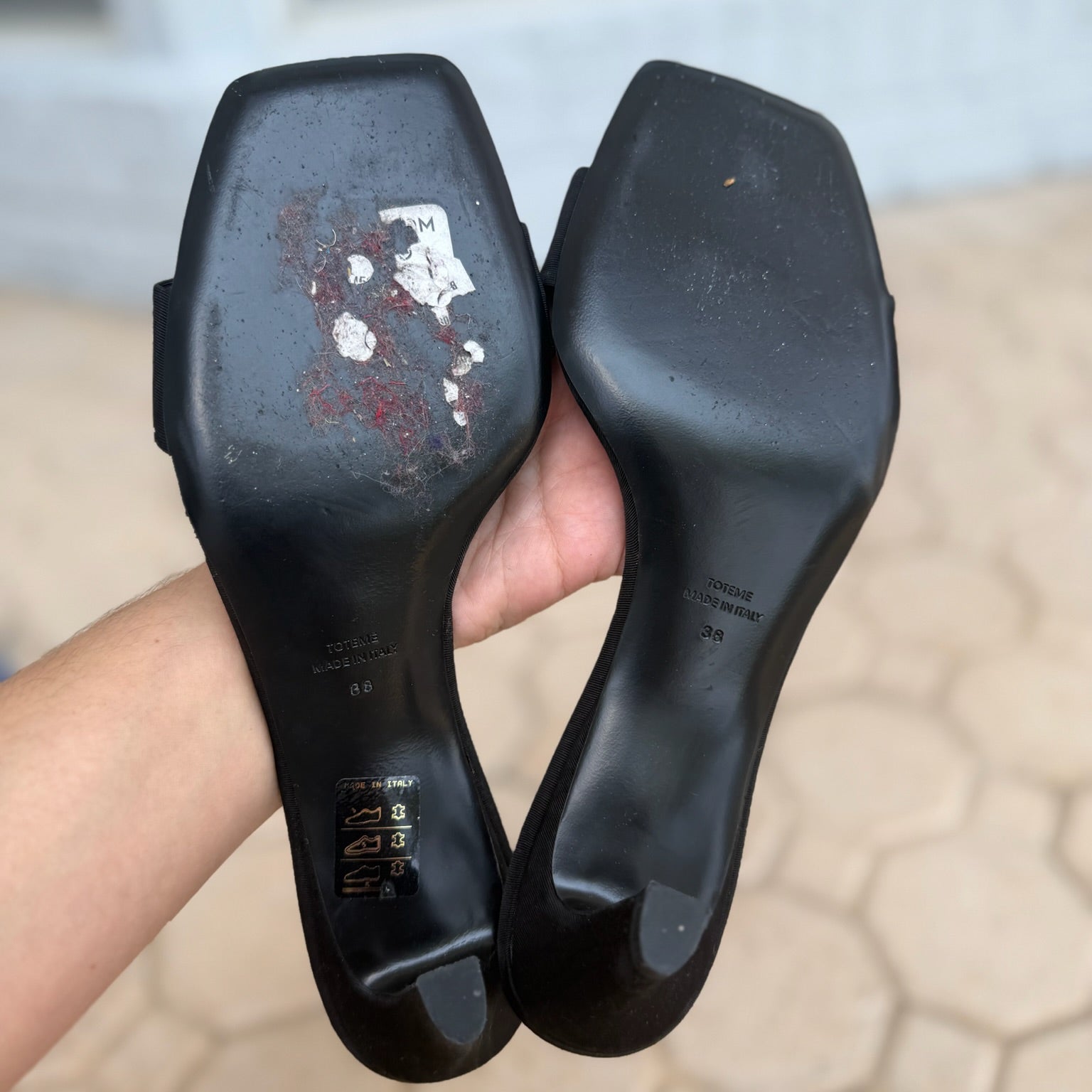 Toteme Moire Black Kitten Heel Mules Size 38 | Women's Designer Leather Mules