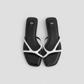 Zara Black & White Strappy Kitten Heel Sandals Size 39 | Women's Slingback Heels