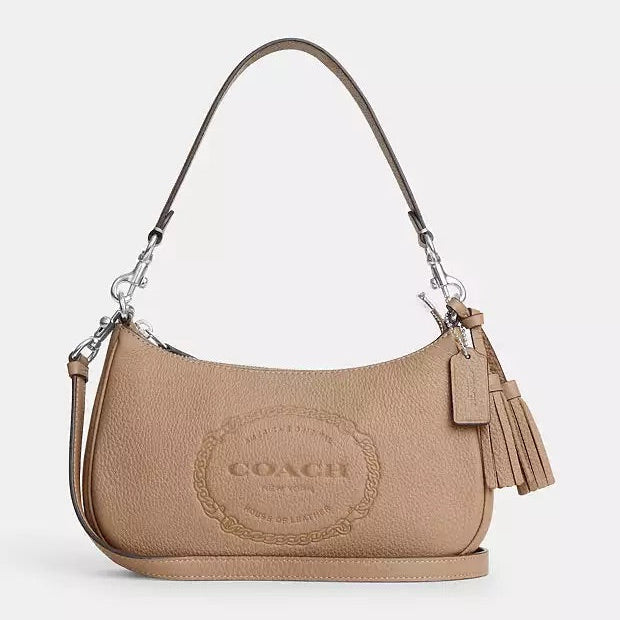 Coach Teri Pebbled Leather Shoulder Bag