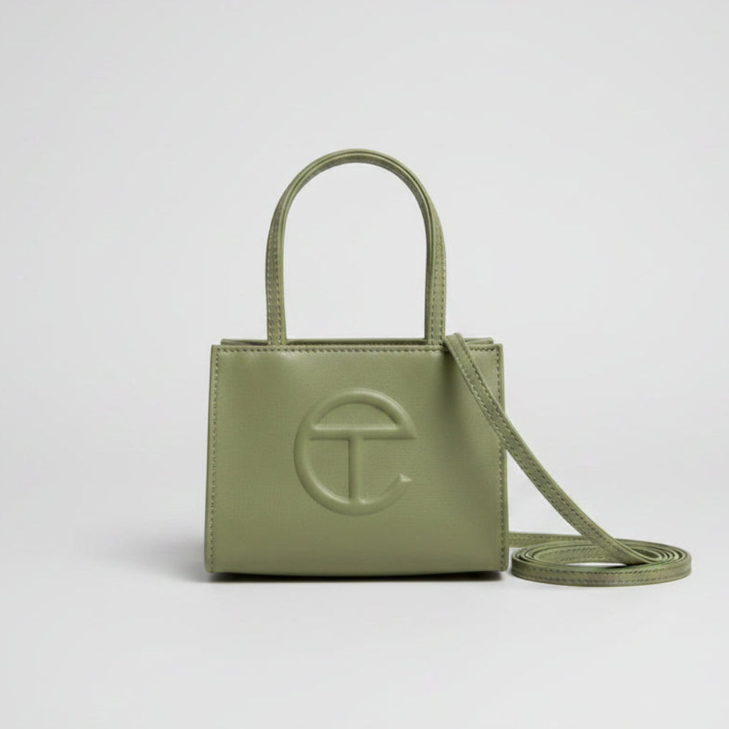 Telfar Small Olive Shopping Bag | Vegan Leather Designer Handbag