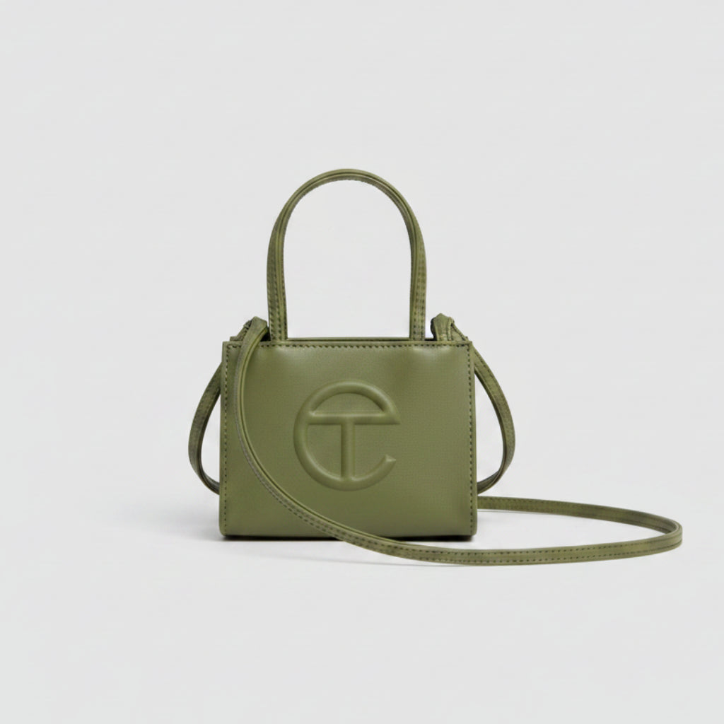 Telfar Small Olive Shopping Bag | Vegan Leather Designer Handbag