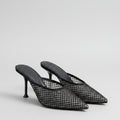 Zara Embellished Mesh Mules Size 38 | Women's Rhinestone Heels