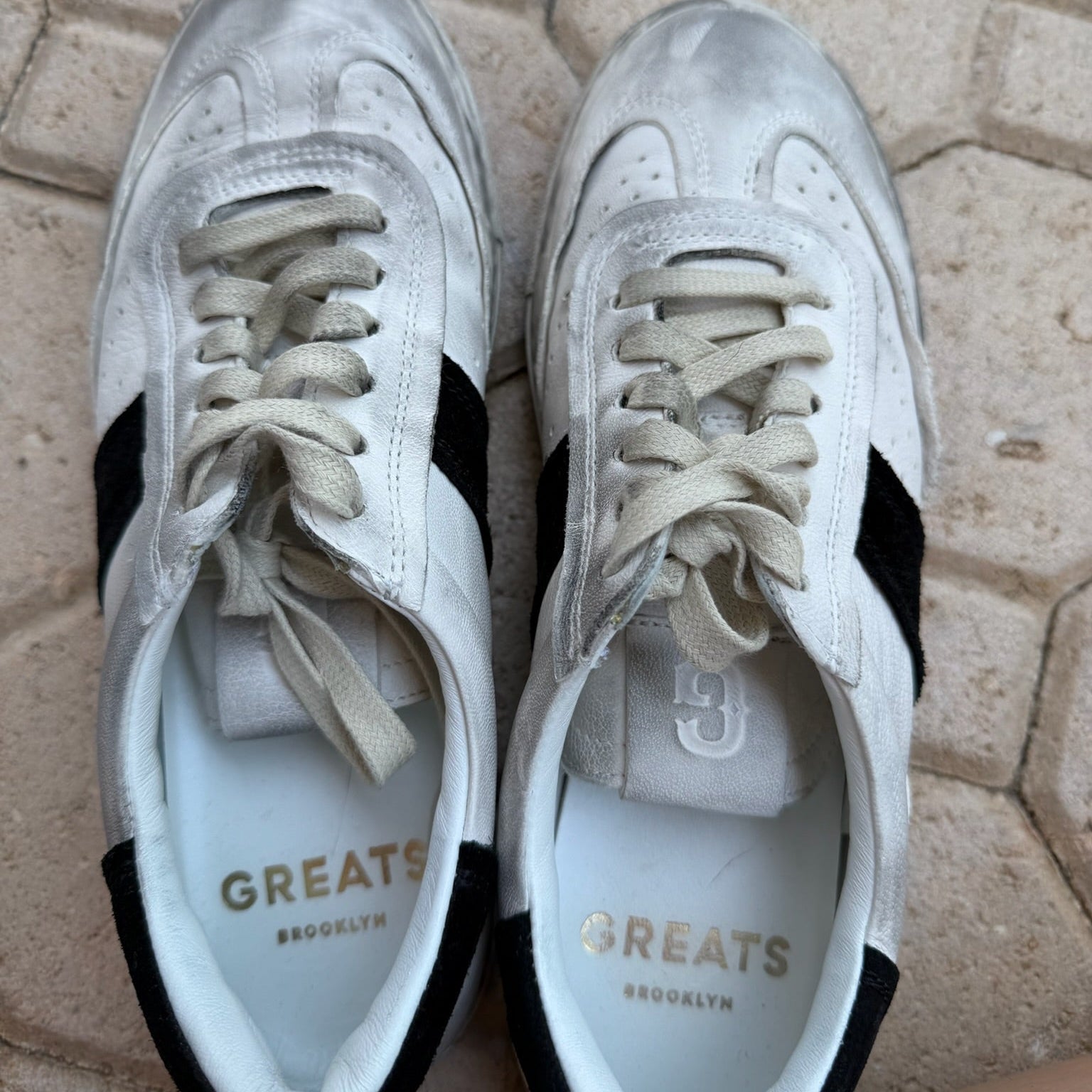 Greats Brooklyn Leather Sneakers Size 8 | Women's Premium White Sneakers