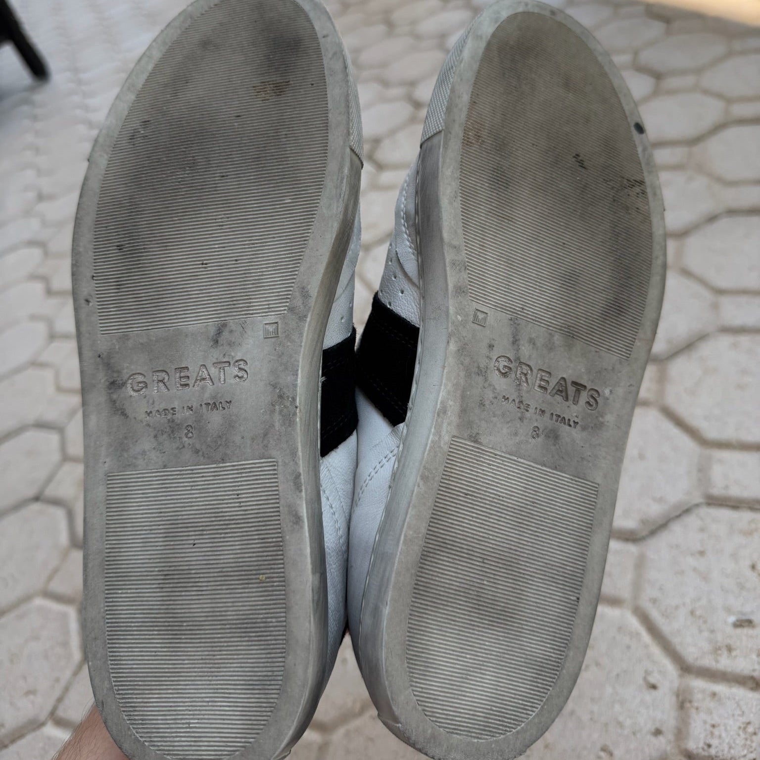 Greats Brooklyn Leather Sneakers Size 8 | Women's Premium White Sneakers