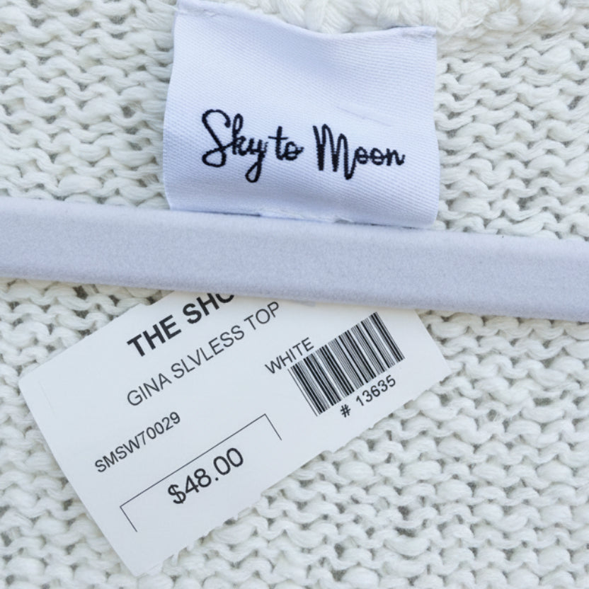 Sky to Moon Gina Sleeveless Knit Top Black Size Medium