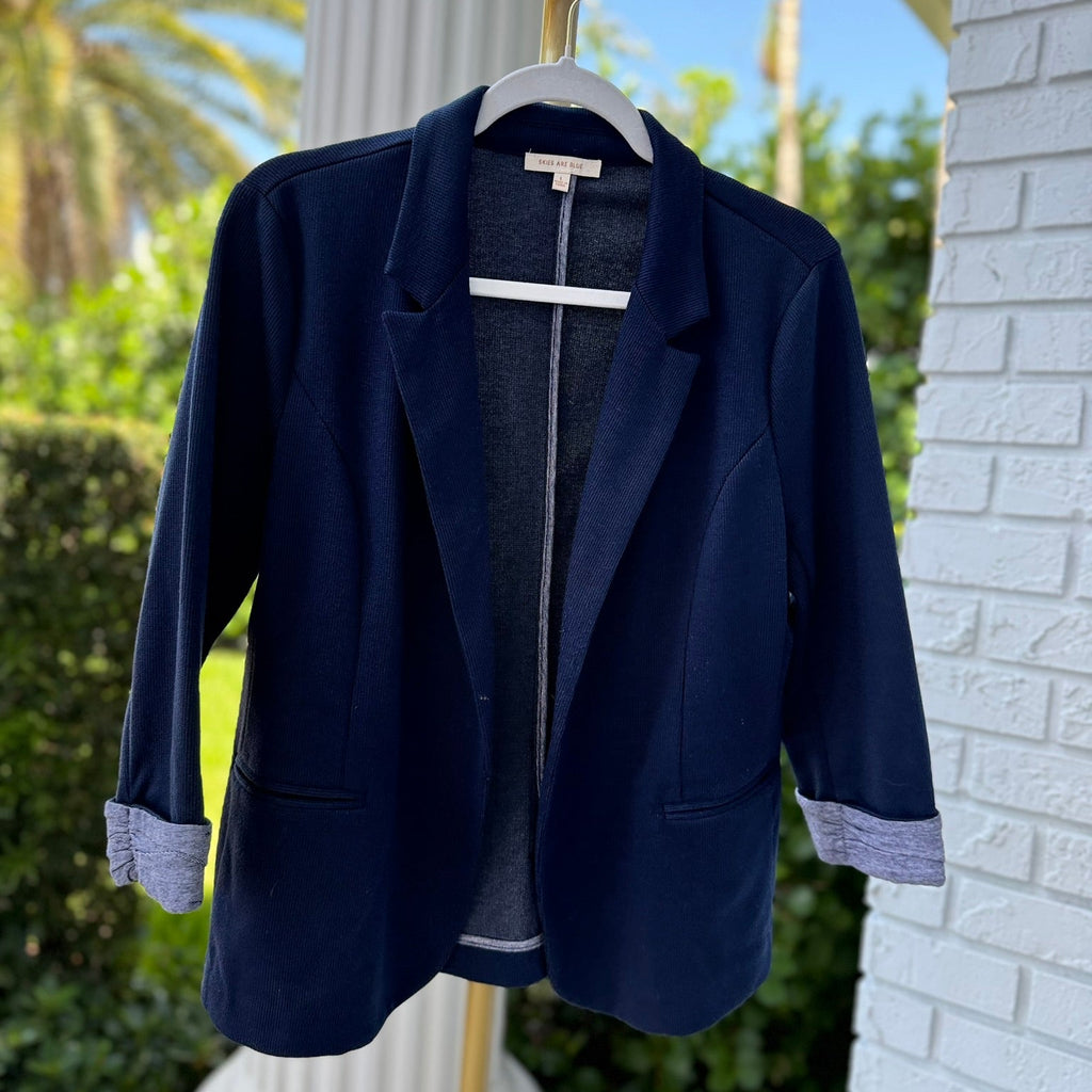 Skies Are Blue Knit Blazer Size Large