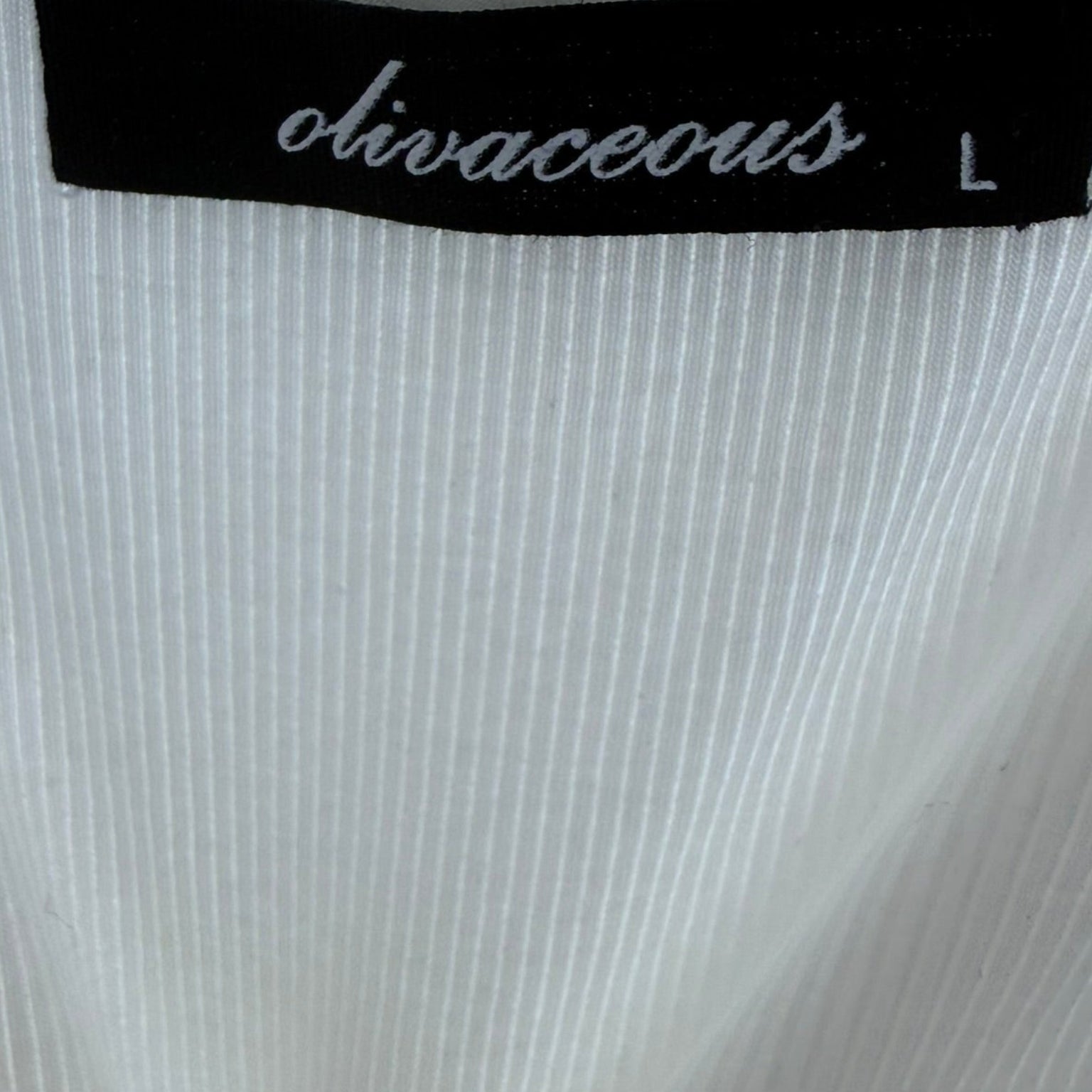 Olivaceous Ribbed Tie-Shoulder Tank Top White Size Large