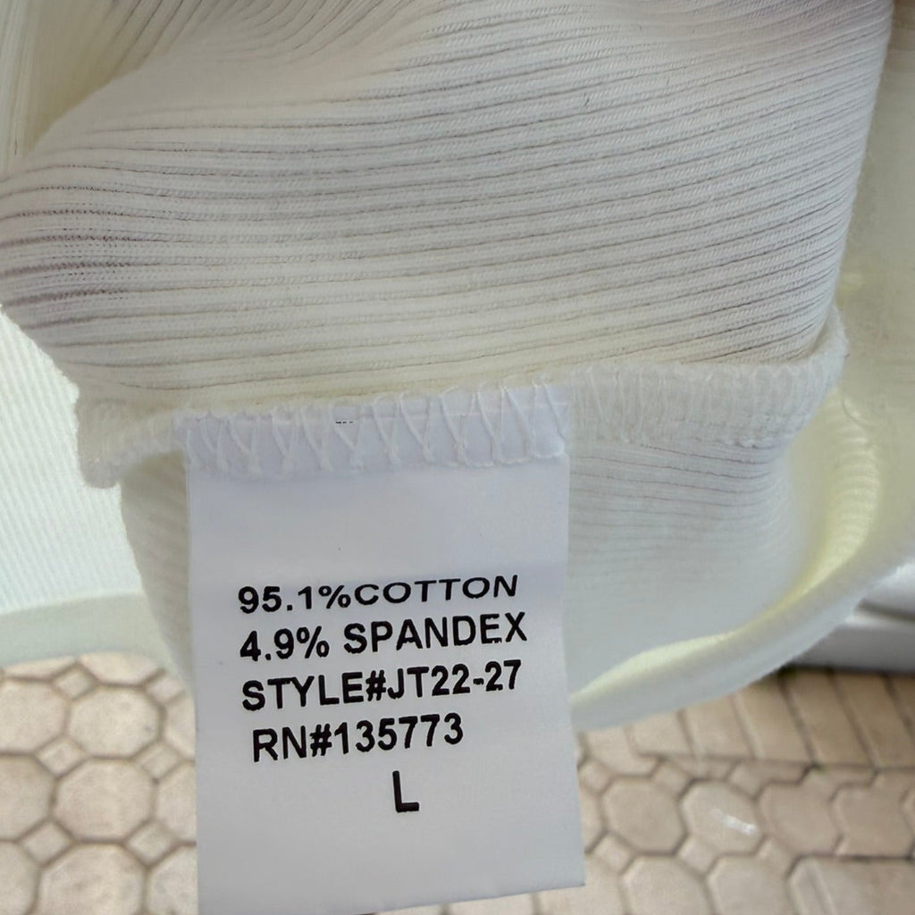 Olivaceous Ribbed Tie-Shoulder Tank Top White Size Large