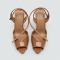Aminah Abdul Jillil Nude Patent Heels Size 8 | Women's Designer Stiletto Pumps