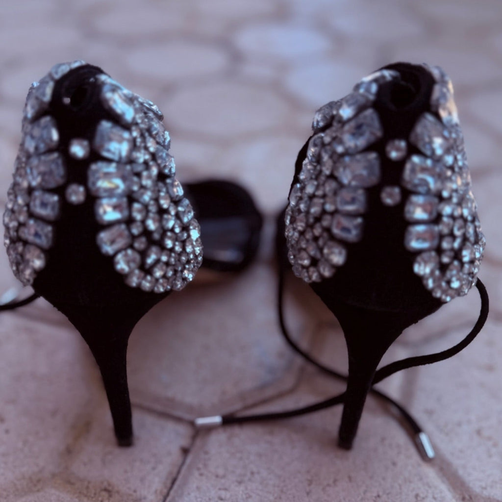 Vince Camuto Embellished Stiletto Sandals Size 7.5 | Women's Rhinestone Heels